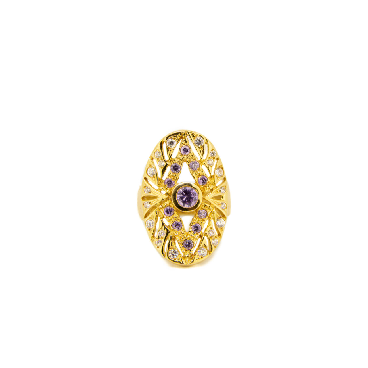 ANILLO ORO 18K LANZADERA PIEDRAS 9GR