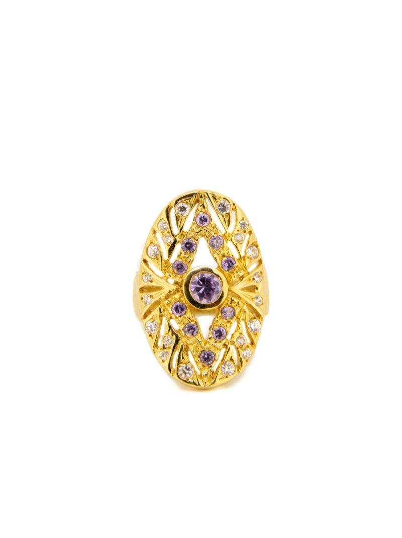 ANILLO ORO 18K LANZADERA PIEDRAS 9GR