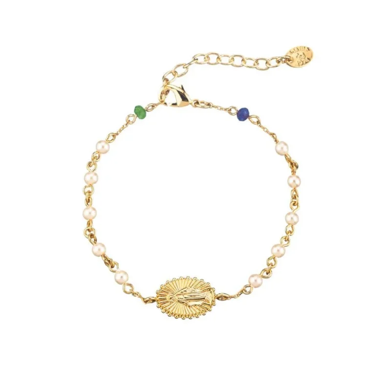 Pulsera AGATHA PARÍS tipo rosario con medalla reversible