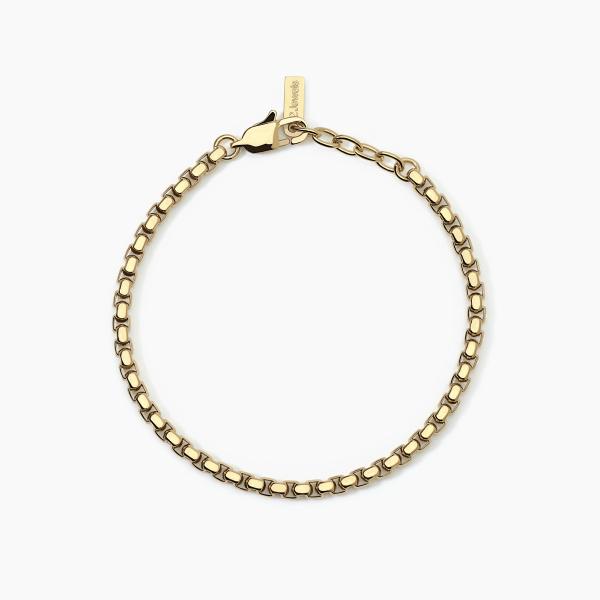 Pulsera de acero hombre dorado y cadena veneciana