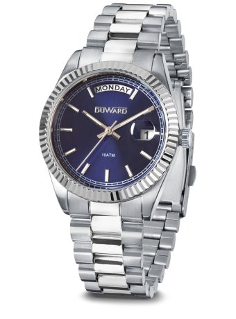 RELOJ SEÑORA DUWARD BRAZALETE CAJA ACERO 3 AGUJAS AZUL