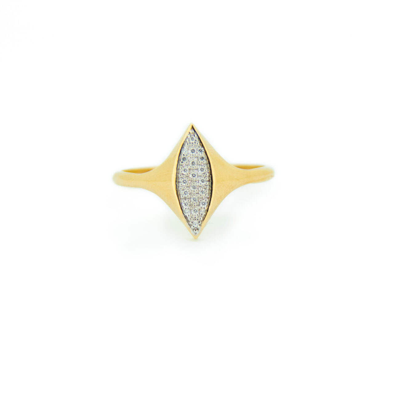 ANILLO ORO 18K FORMA LANZA CIRCONITAS