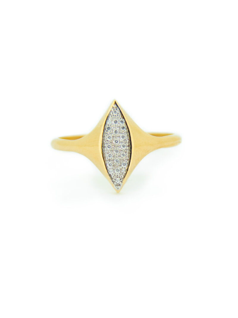 ANILLO ORO 18K FORMA LANZA CIRCONITAS