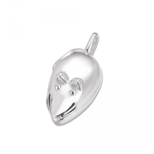Colgante Nomeolvides de plata rodiado ratoncito de 20 mm
