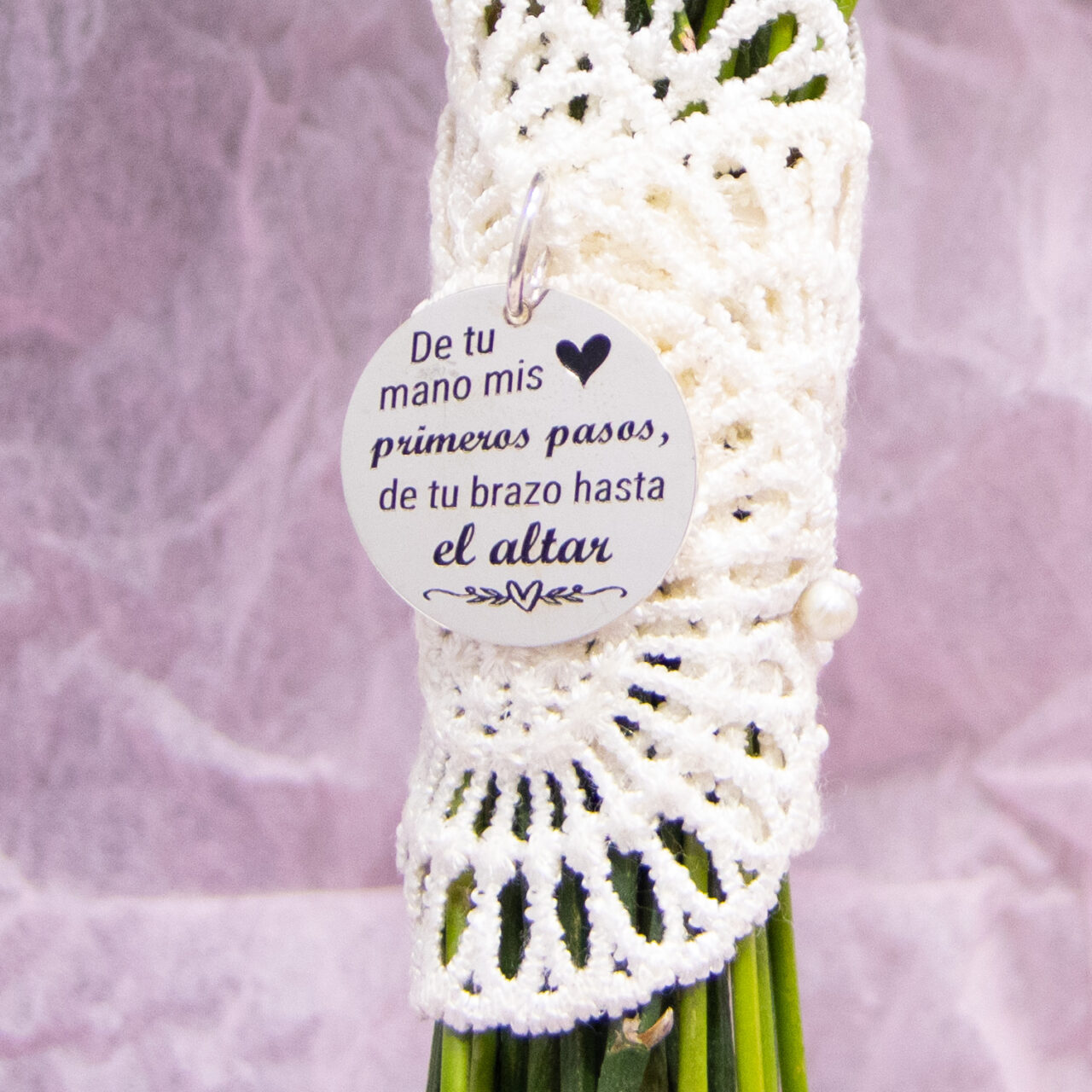 Chapa plata 1º ley personalizable para el ramo de novia - Imagen 3