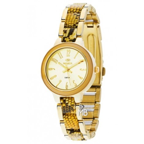Reloj Marea señora dorado correa animal print