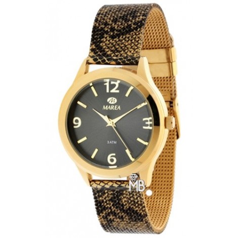 Reloj Marea mujer acero dorado correa animal print