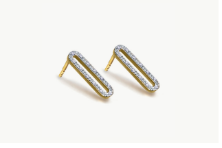 Pendientes Oro LeCarré Ovalados Diamantes