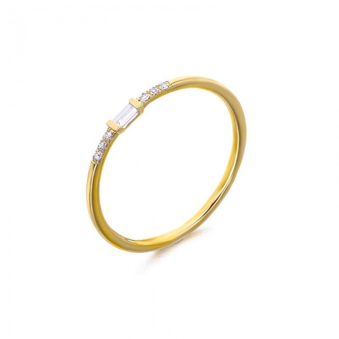 Anillo LeCarré en oro de 18 kt con diamantes