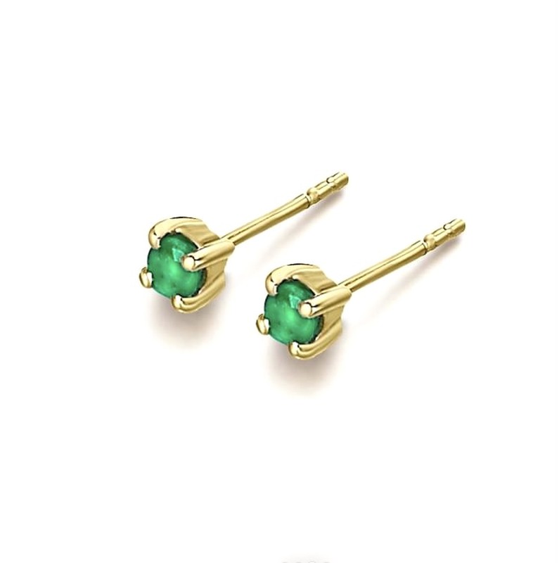 Pendientes LECARRÉ COLORIZE mini oro esmeraldas