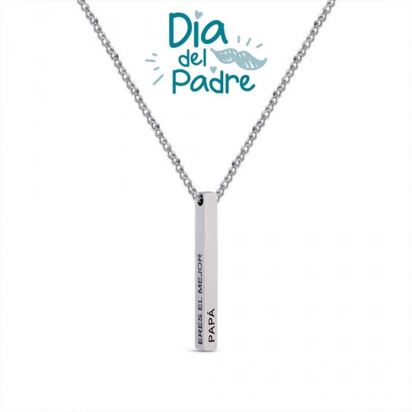 Colgante de acero barra papá eres el mejor de 37 x 4 mm y cadena de 55 + 5 cm