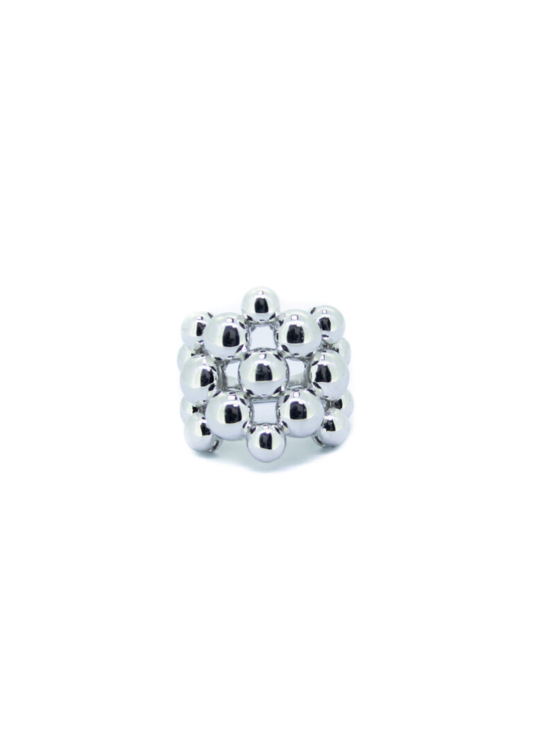 ANILLO BOLAS PLATA 1º LEY AJUSTABLE