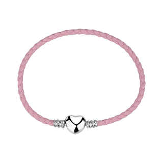 Pulsera A Tu Lado trenzada rosa con cierre corazón 20 cm