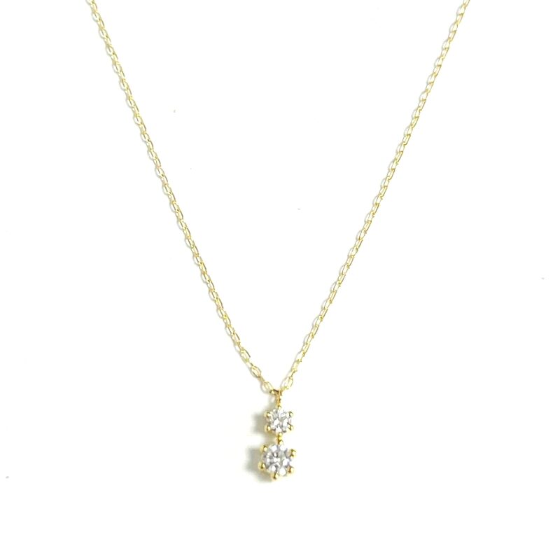 COLLAR ORO 18K DOS CIRCONITAS CENTRALES