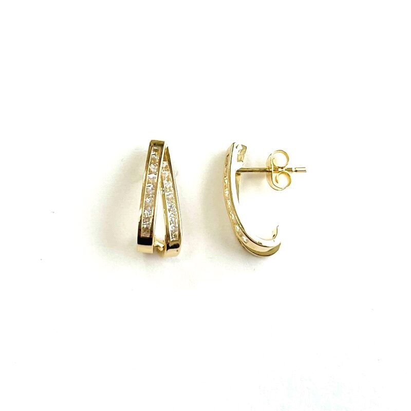 PENDIENTES ORO 18K CIRCONITA PAVE CIERRE CATALÁN