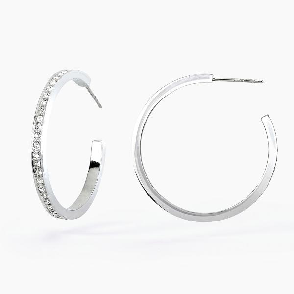 Pendientes acero 316L Ø exterior 34 mm con cristales Ø 1.5 mm
