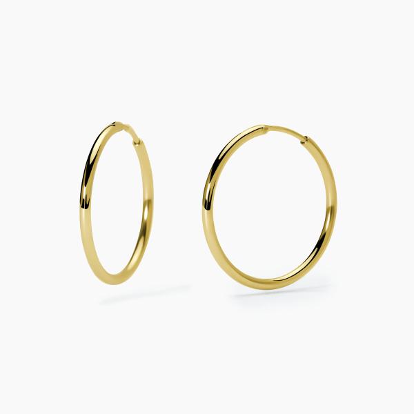 Pendientes de acero 316L con PVD dorado, aro Ø 29mm