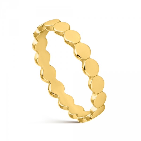 ANILLO TOP TENDENCIA PLATA CHAPADO DISCOS PEGADOS