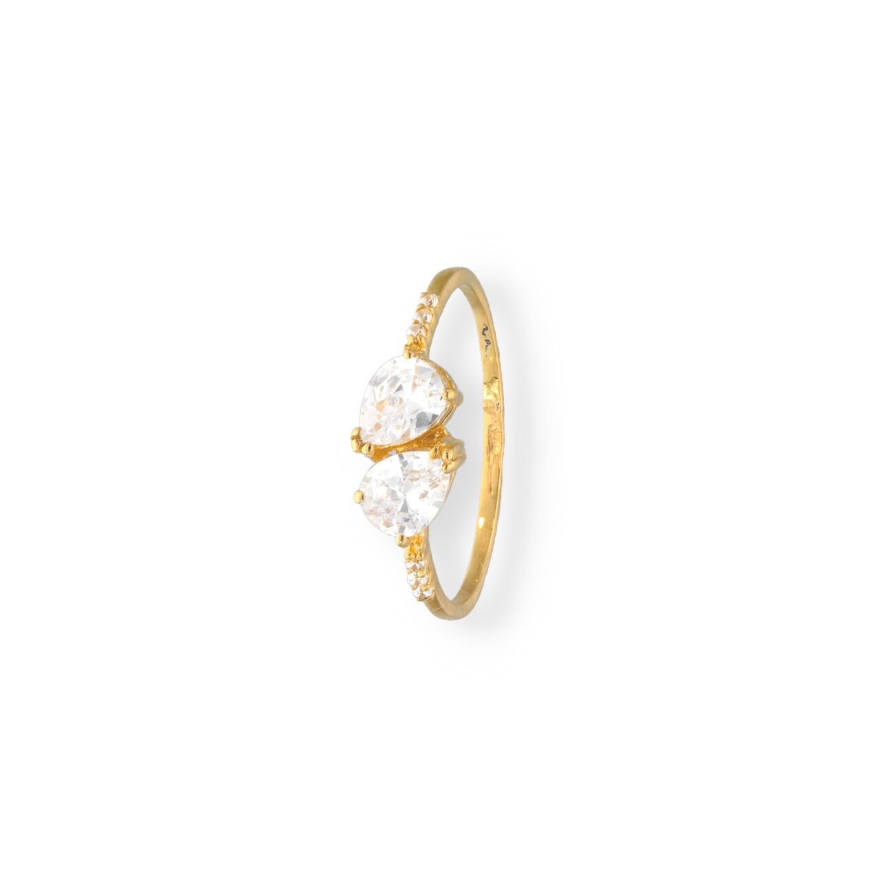 ANILLO ORO 9K PIEDRAS CENTRALES - Imagen 2