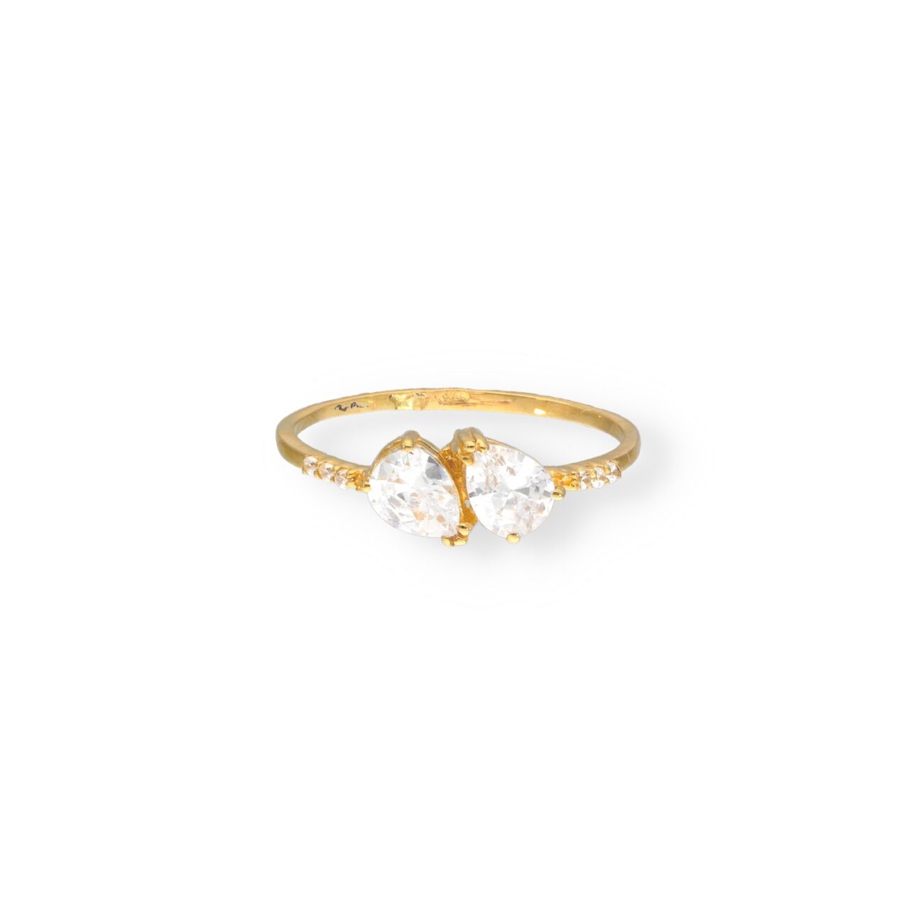 ANILLO ORO 9K PIEDRAS CENTRALES