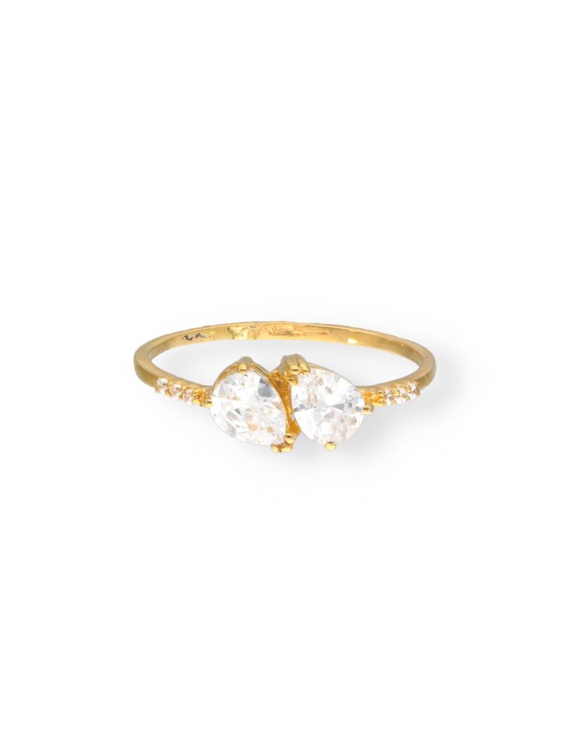 ANILLO ORO 9K PIEDRAS CENTRALES
