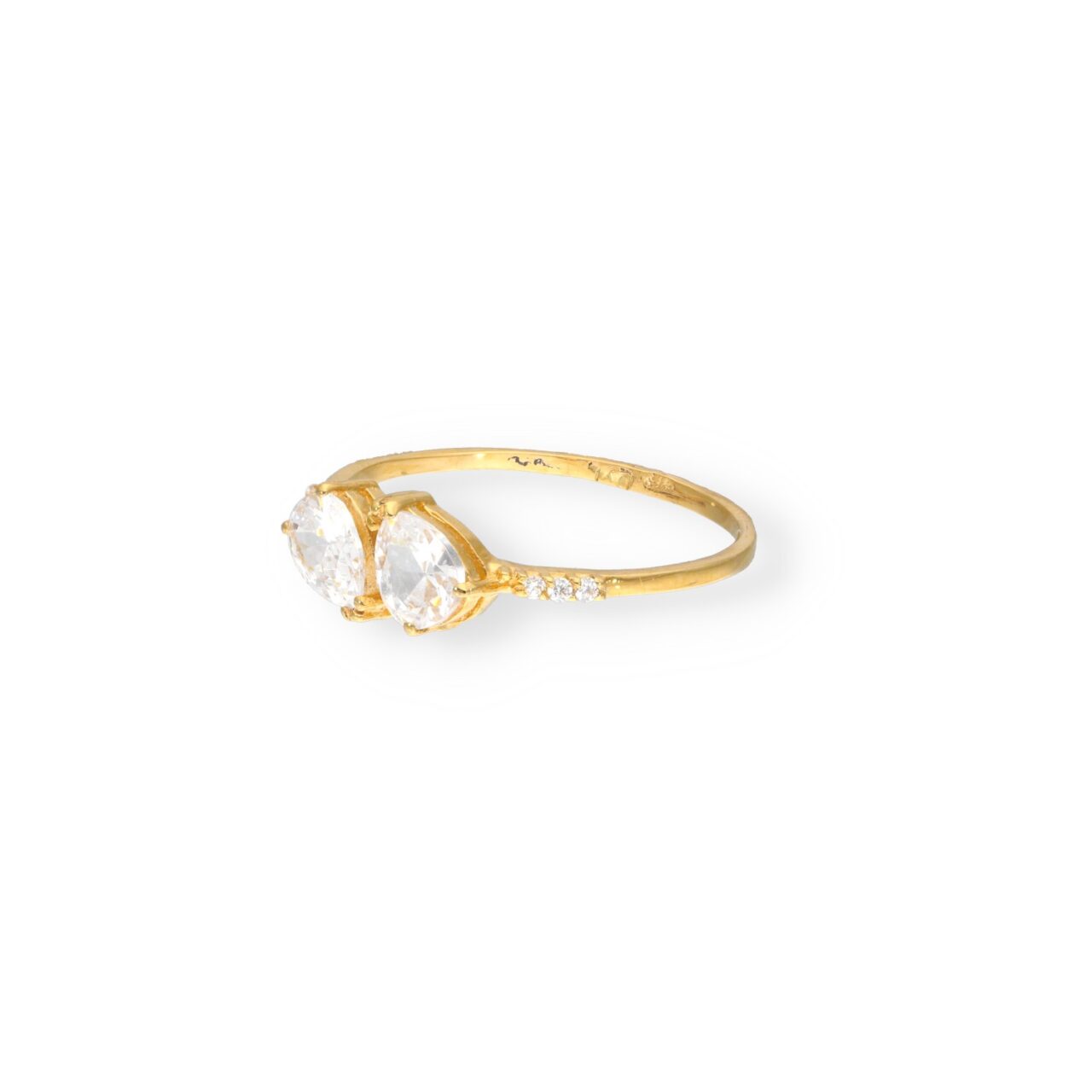 ANILLO ORO 9K PIEDRAS CENTRALES - Imagen 3