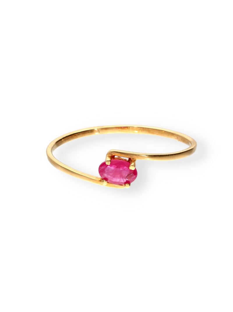 ANILLO ORO 18K CON PIEDRA RUBÍ