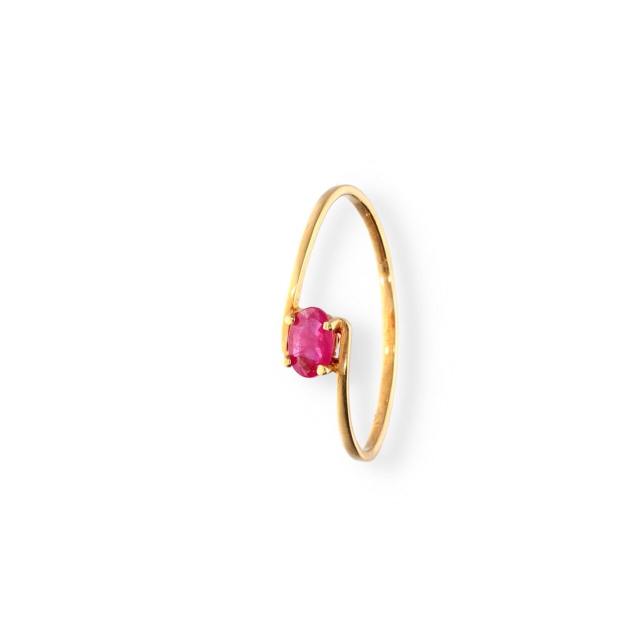 ANILLO ORO 18K CON PIEDRA RUBÍ - Imagen 3