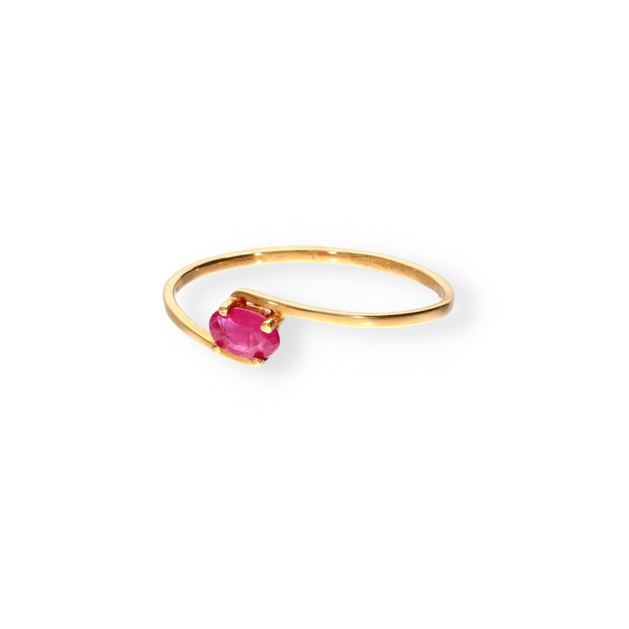 ANILLO ORO 18K CON PIEDRA RUBÍ - Imagen 2