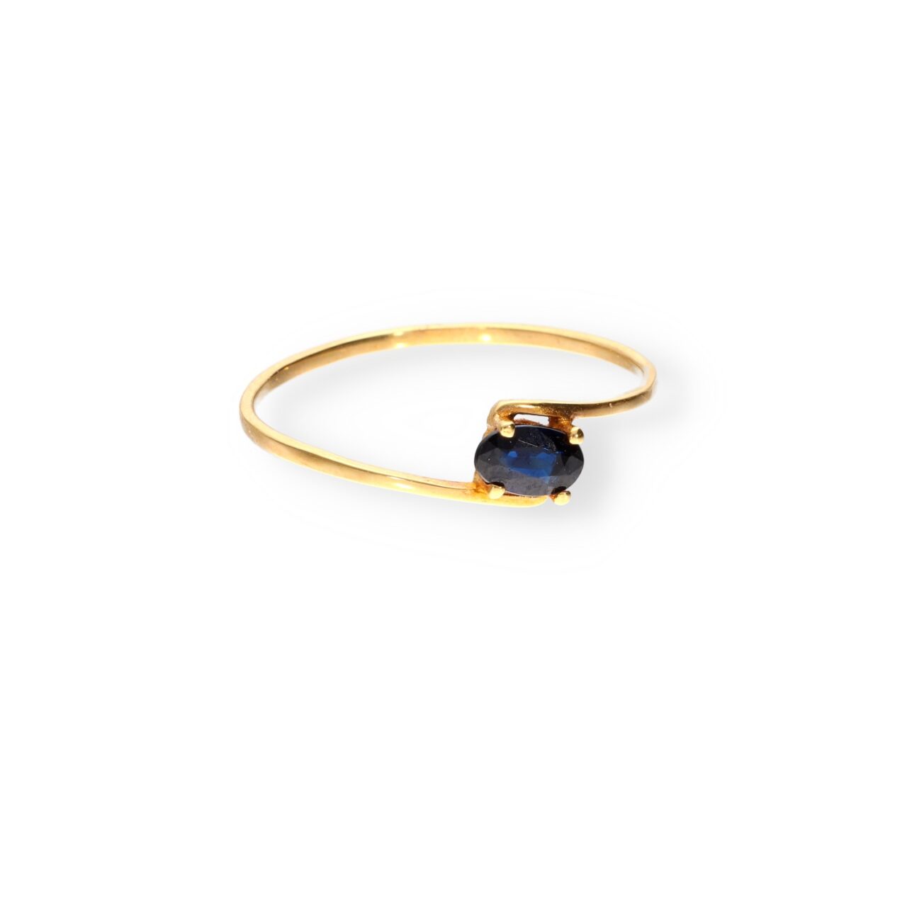 ANILLO ORO 18K CON PIEDRA ZAFIRO - Imagen 2