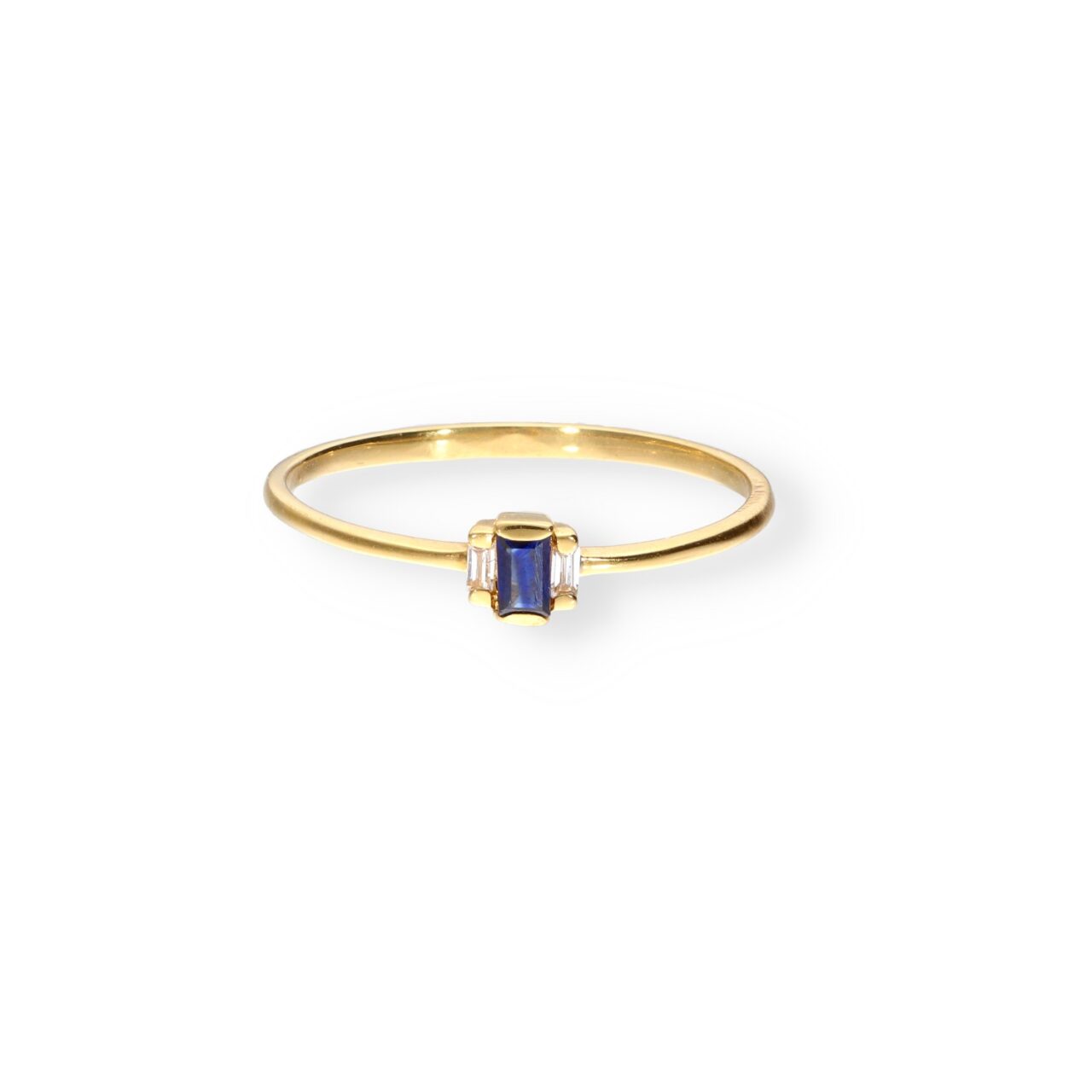 ANILLO ORO 18K CIRCONITAS Y ZAFIRO CENTRAL