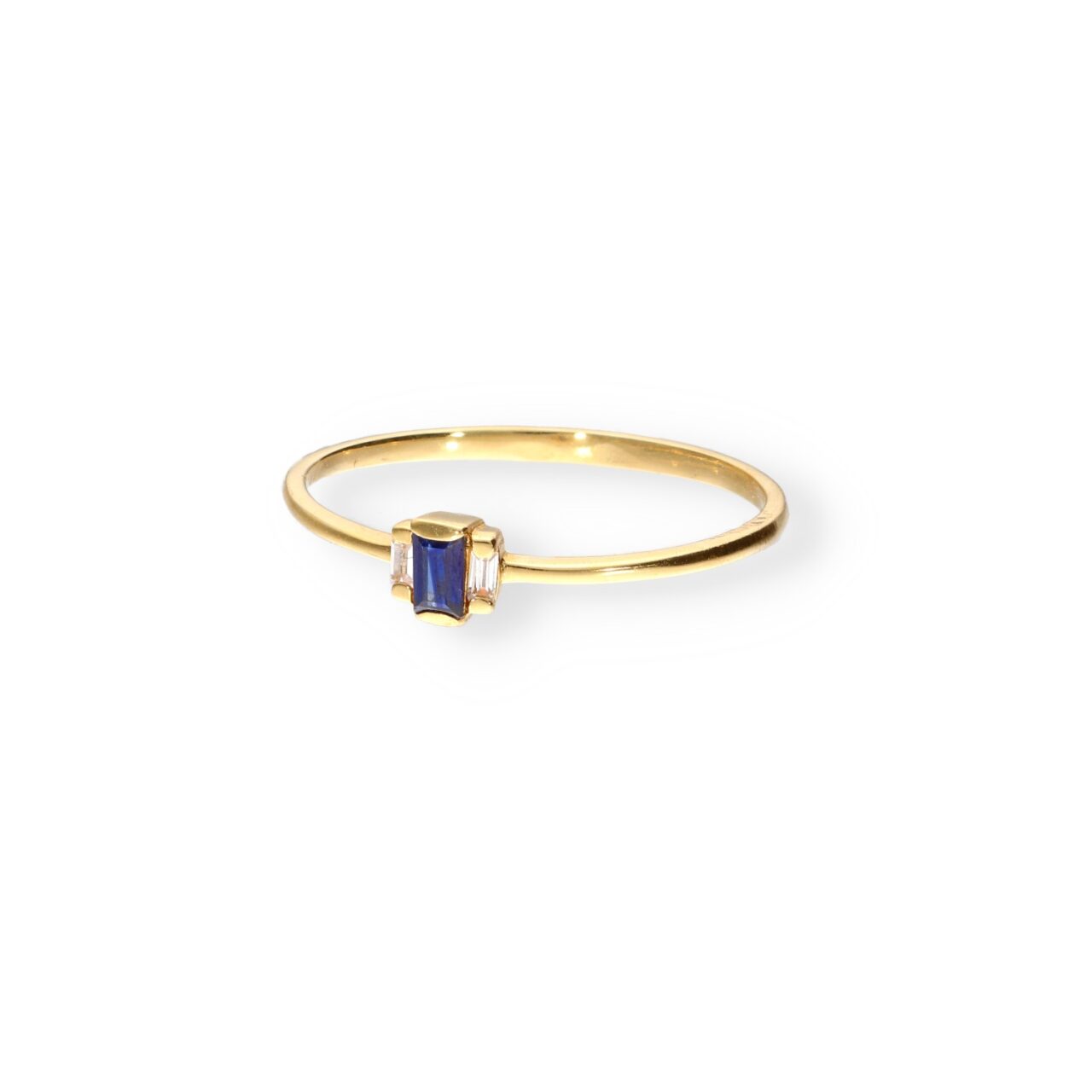ANILLO ORO 18K CIRCONITAS Y ZAFIRO CENTRAL - Imagen 3
