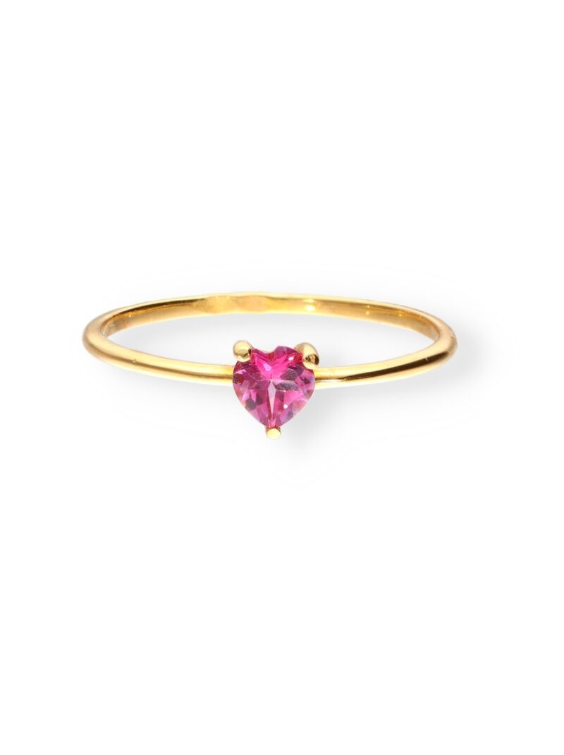 SORTIJA ORO 18K COLOR RUBI CORAZON