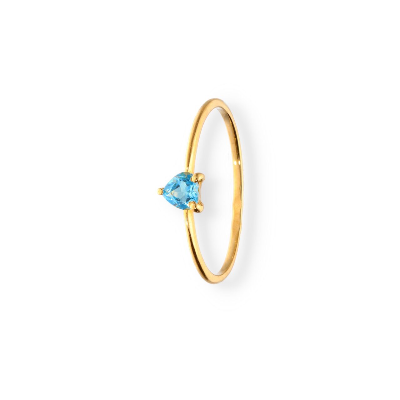 SORTIJA ORO 18K AGUA MARINA CORAZON - Imagen 3