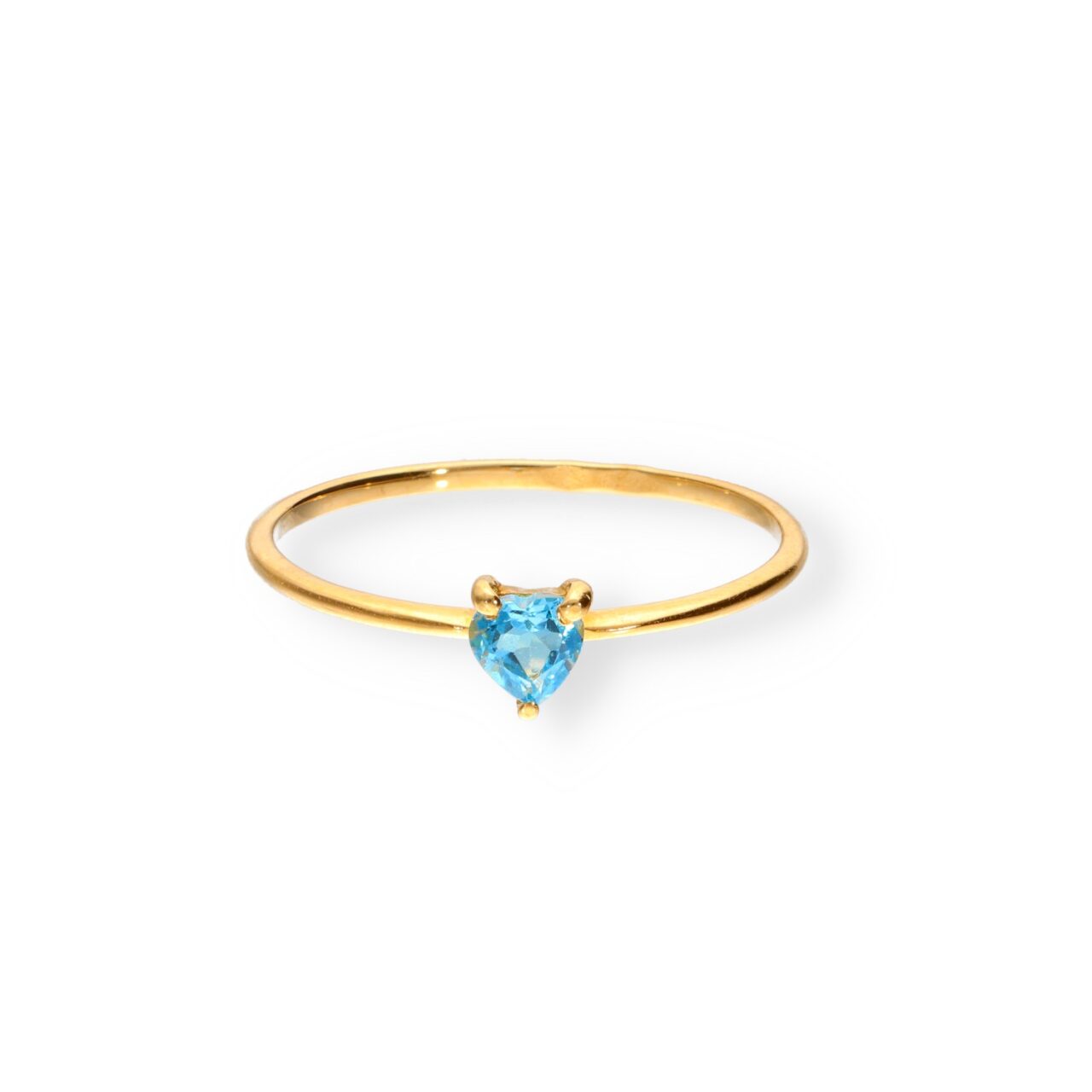 SORTIJA ORO 18K AGUA MARINA CORAZON