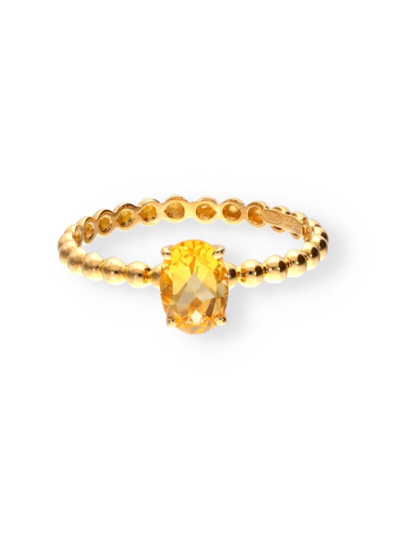 SORTIJA ORO 18K PIEDRA NATURAL ÁMBAR