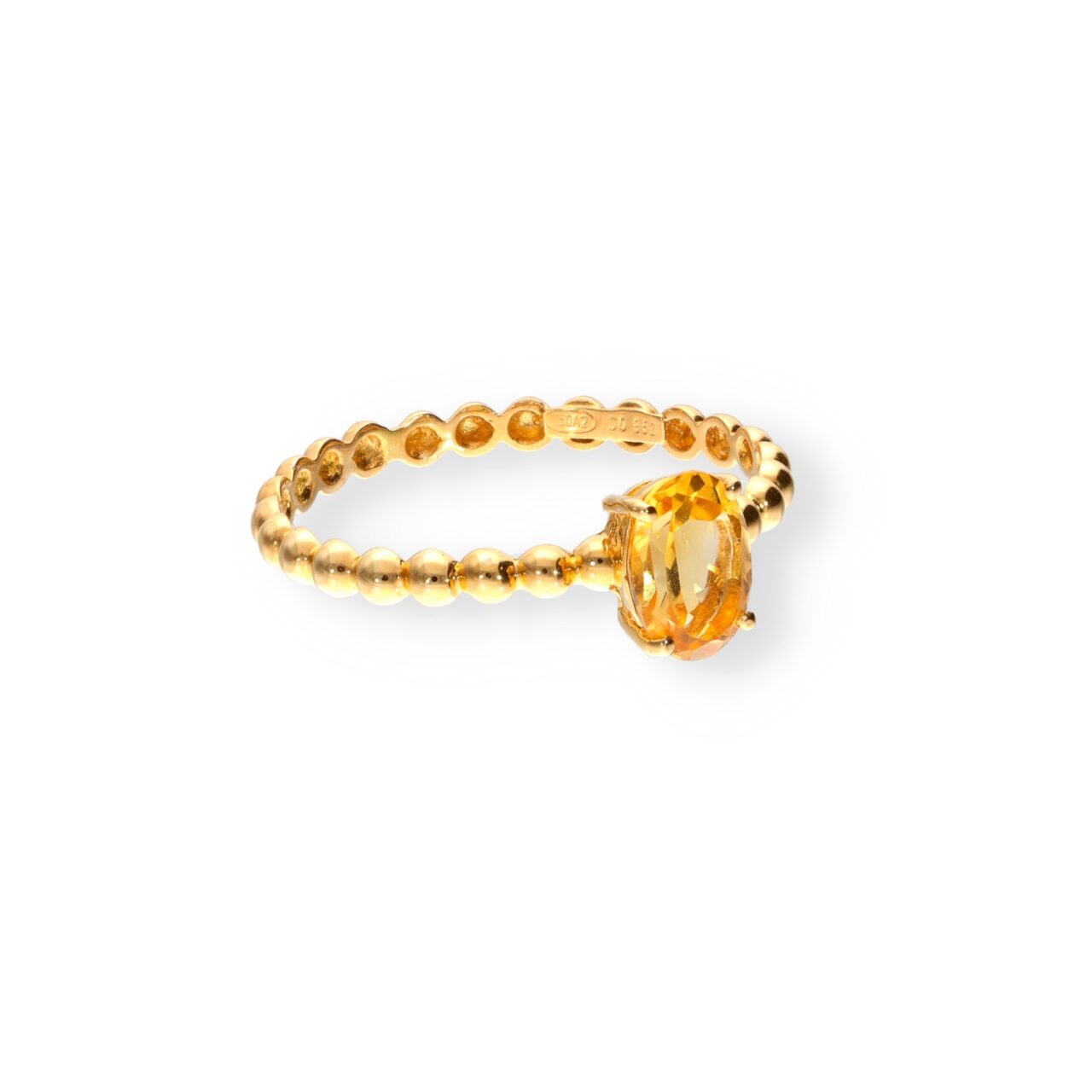SORTIJA ORO 18K PIEDRA NATURAL ÁMBAR - Imagen 2