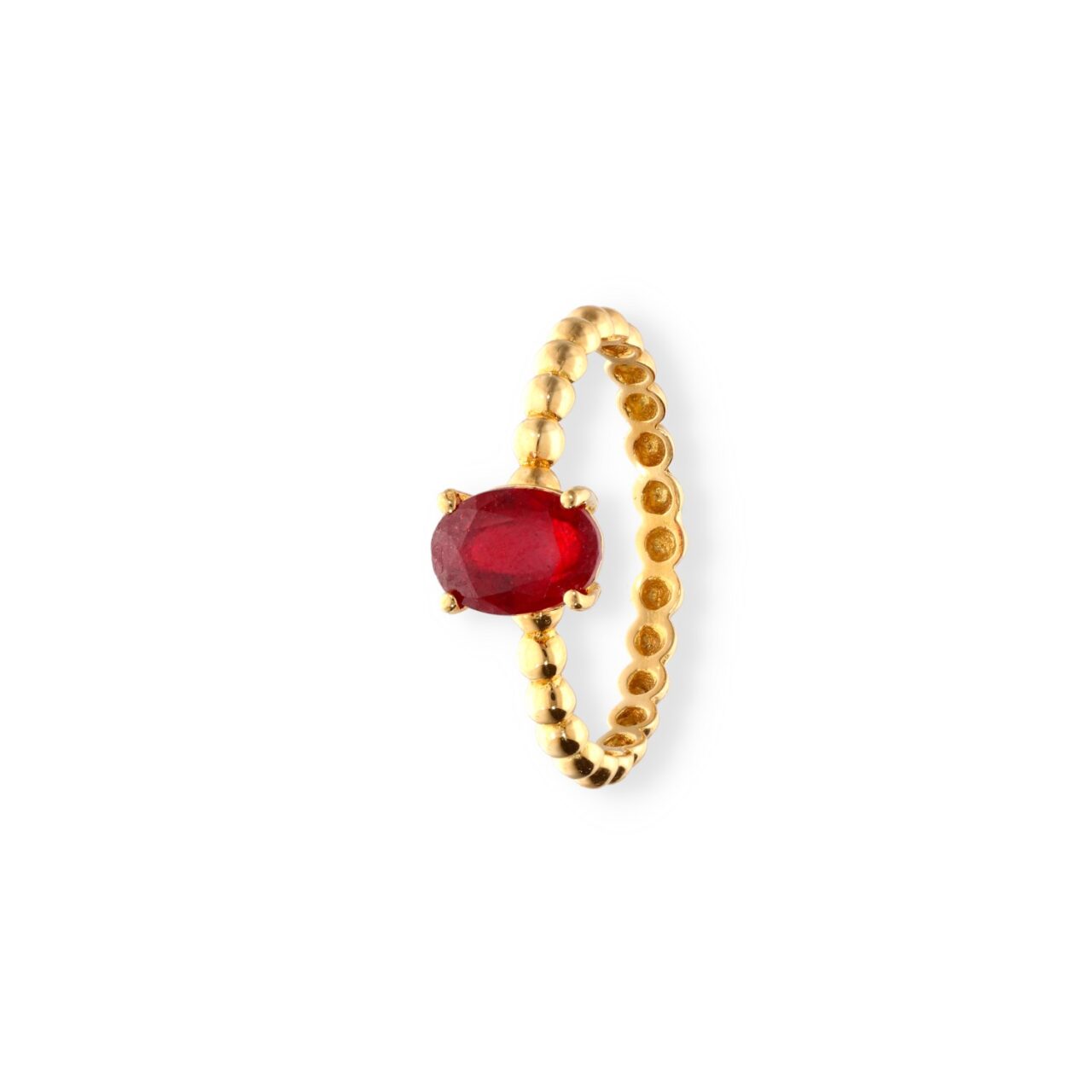 SORTIJA ORO 18K PIEDRA NATURAL RUBÍ - Imagen 3