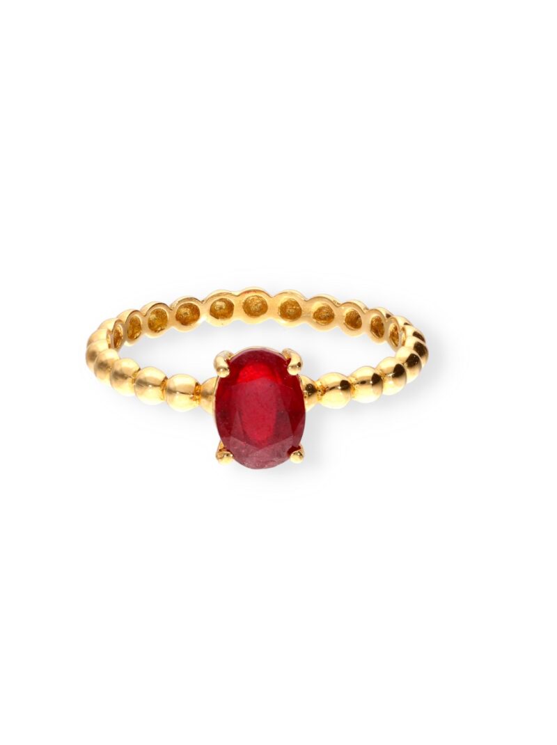 SORTIJA ORO 18K PIEDRA NATURAL RUBÍ