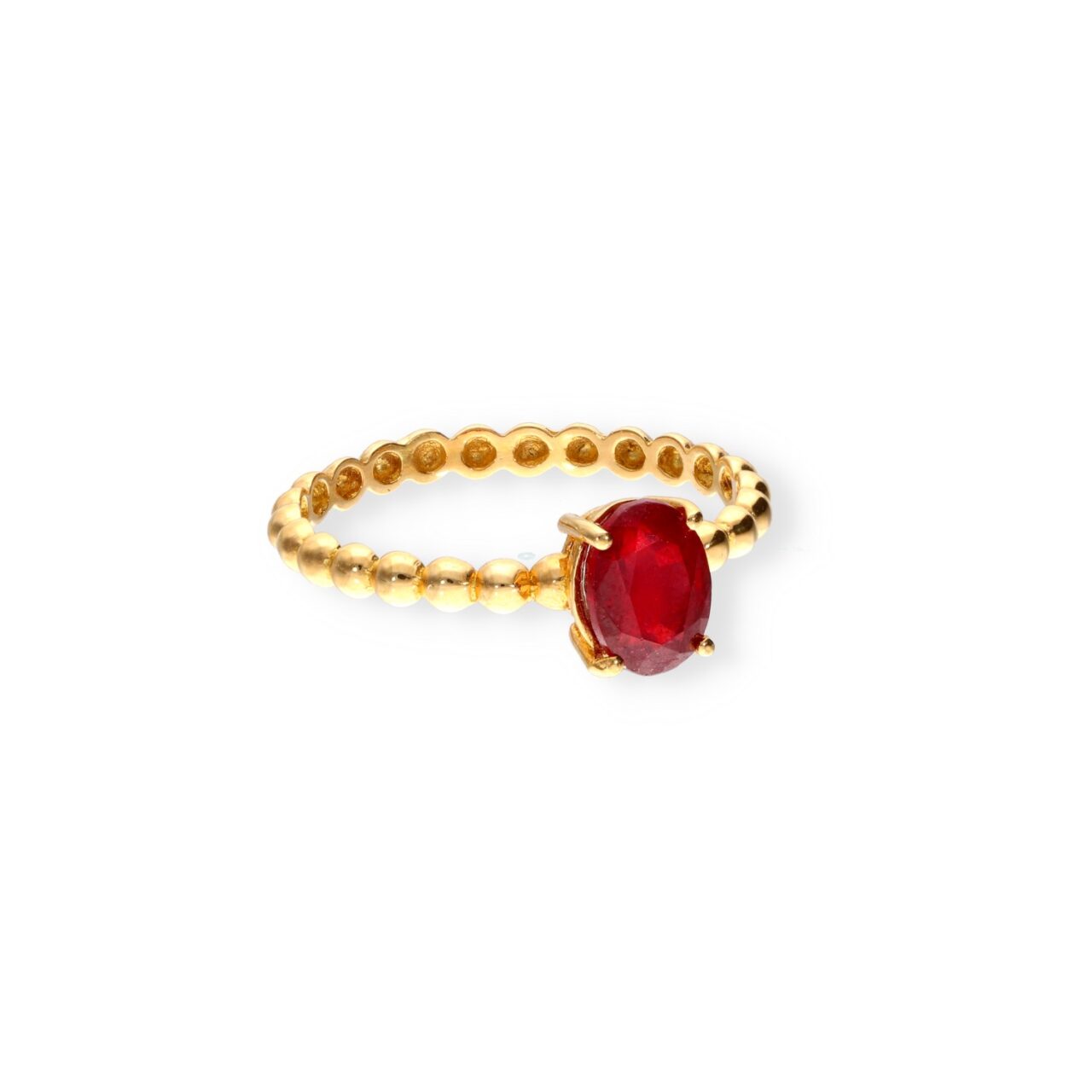 SORTIJA ORO 18K PIEDRA NATURAL RUBÍ - Imagen 2