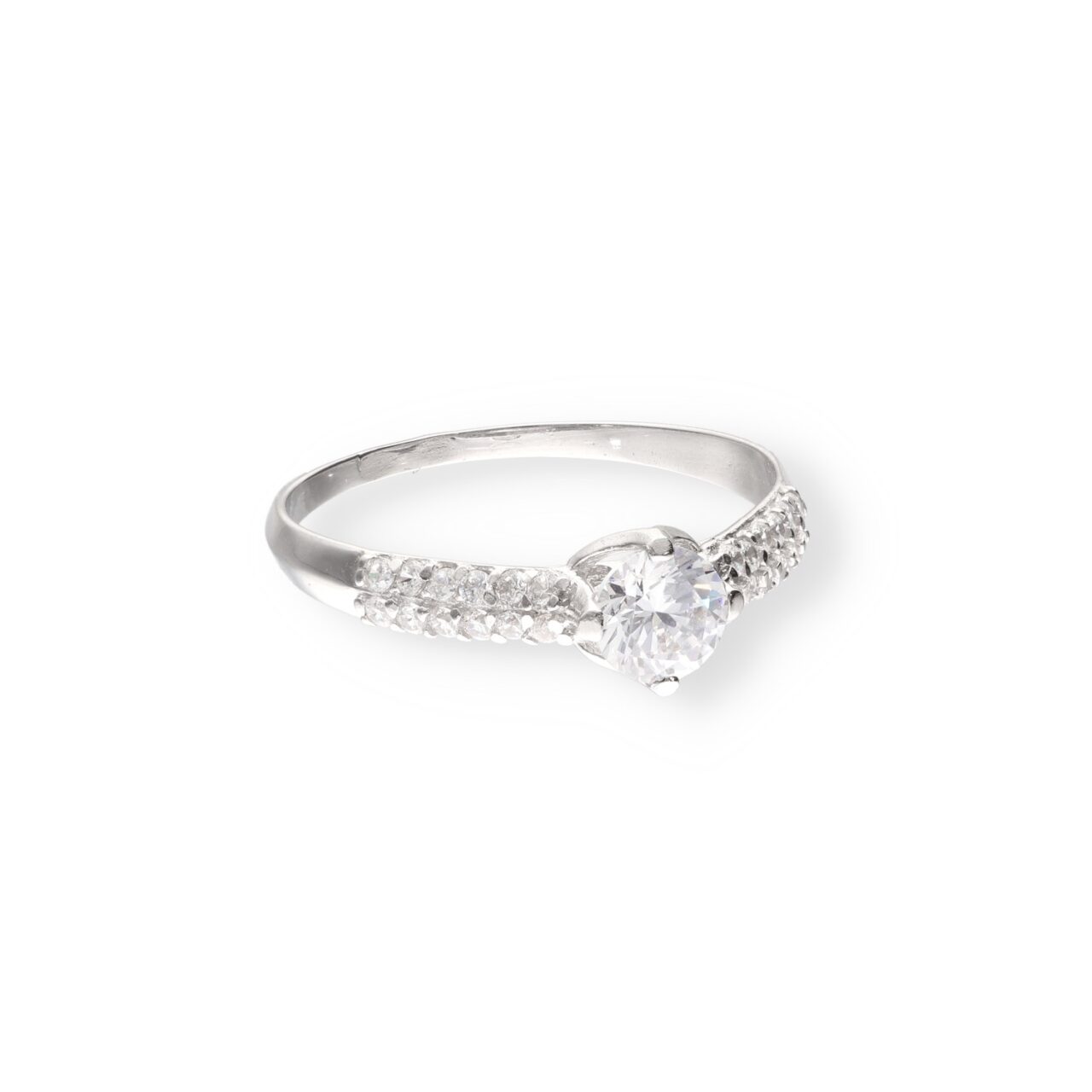 ANILLO SOLITARO ORO BLANCO 18K CON CIRCONITAS - Imagen 3