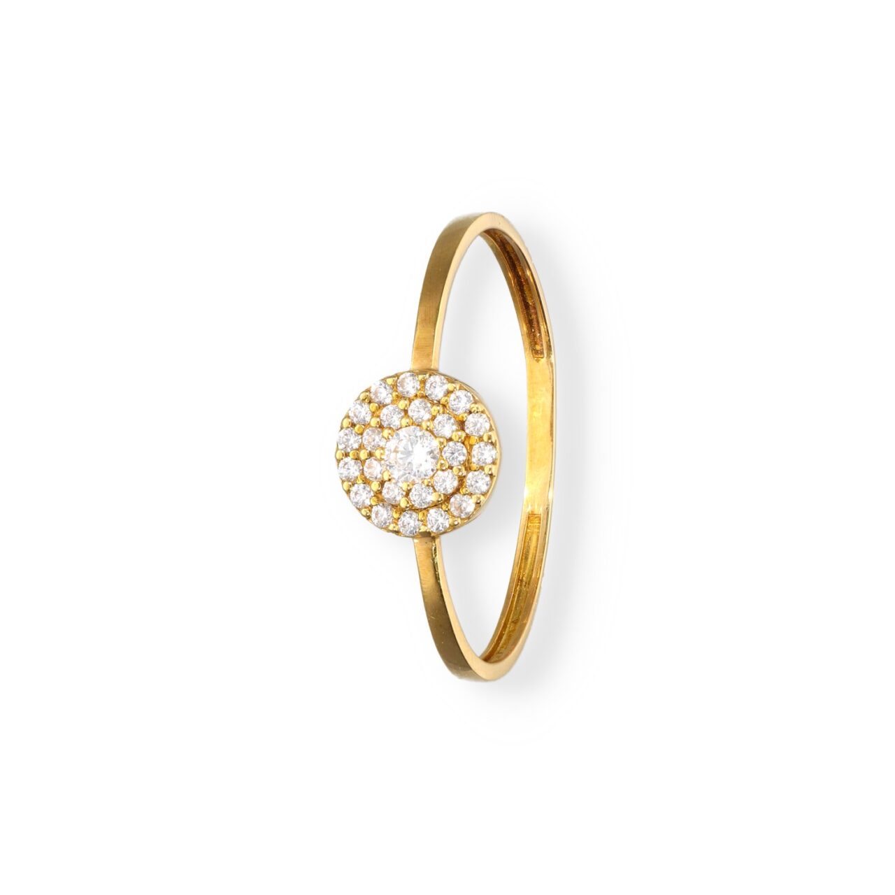 ANILLO CENTRAL CHATÓN CIRCONITAS ORO 18K - Imagen 2