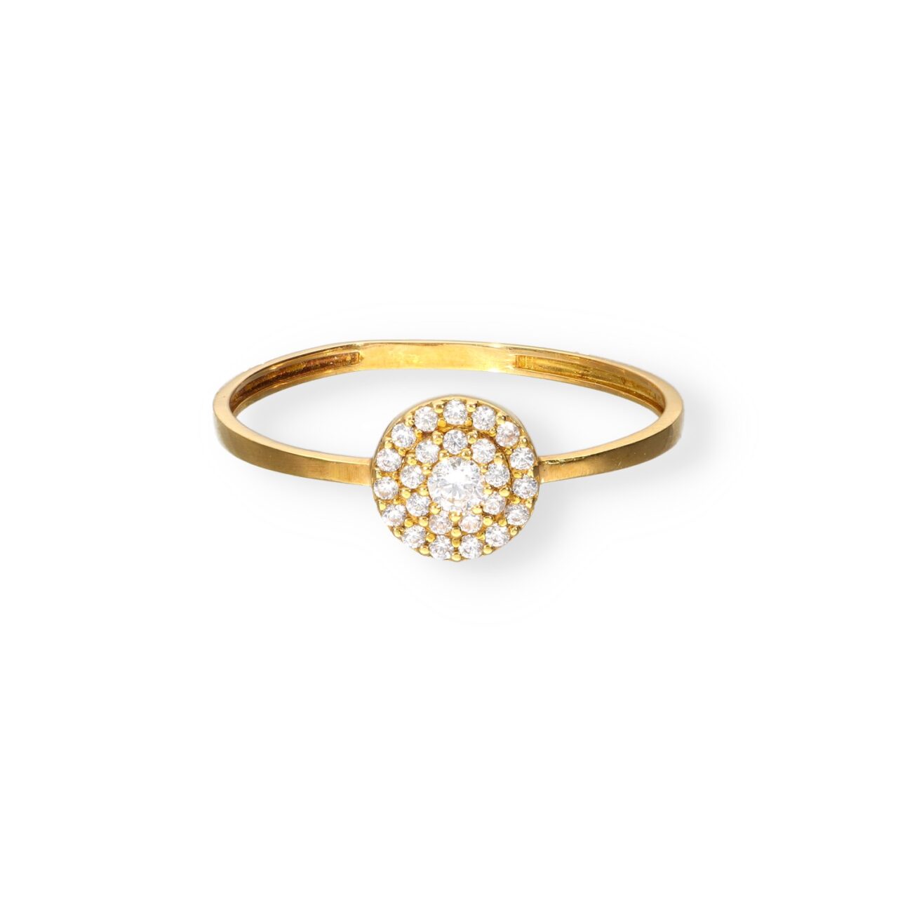 ANILLO CENTRAL CHATÓN CIRCONITAS ORO 18K