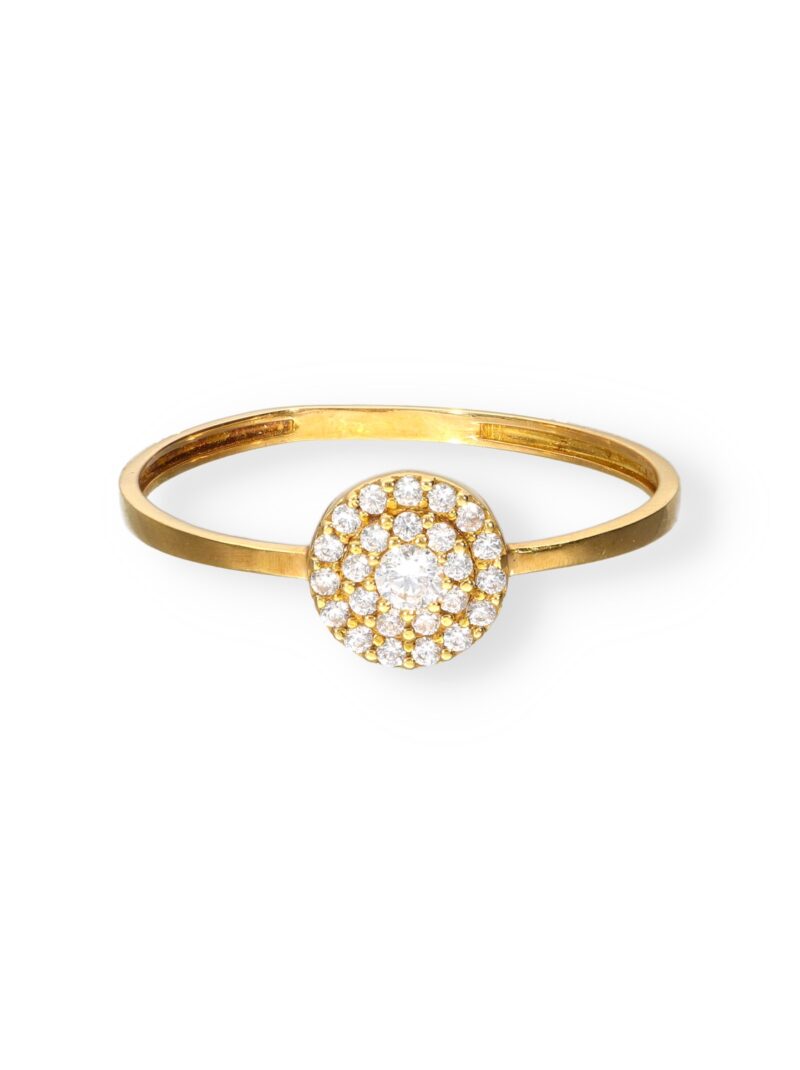 ANILLO CENTRAL CHATÓN CIRCONITAS ORO 18K