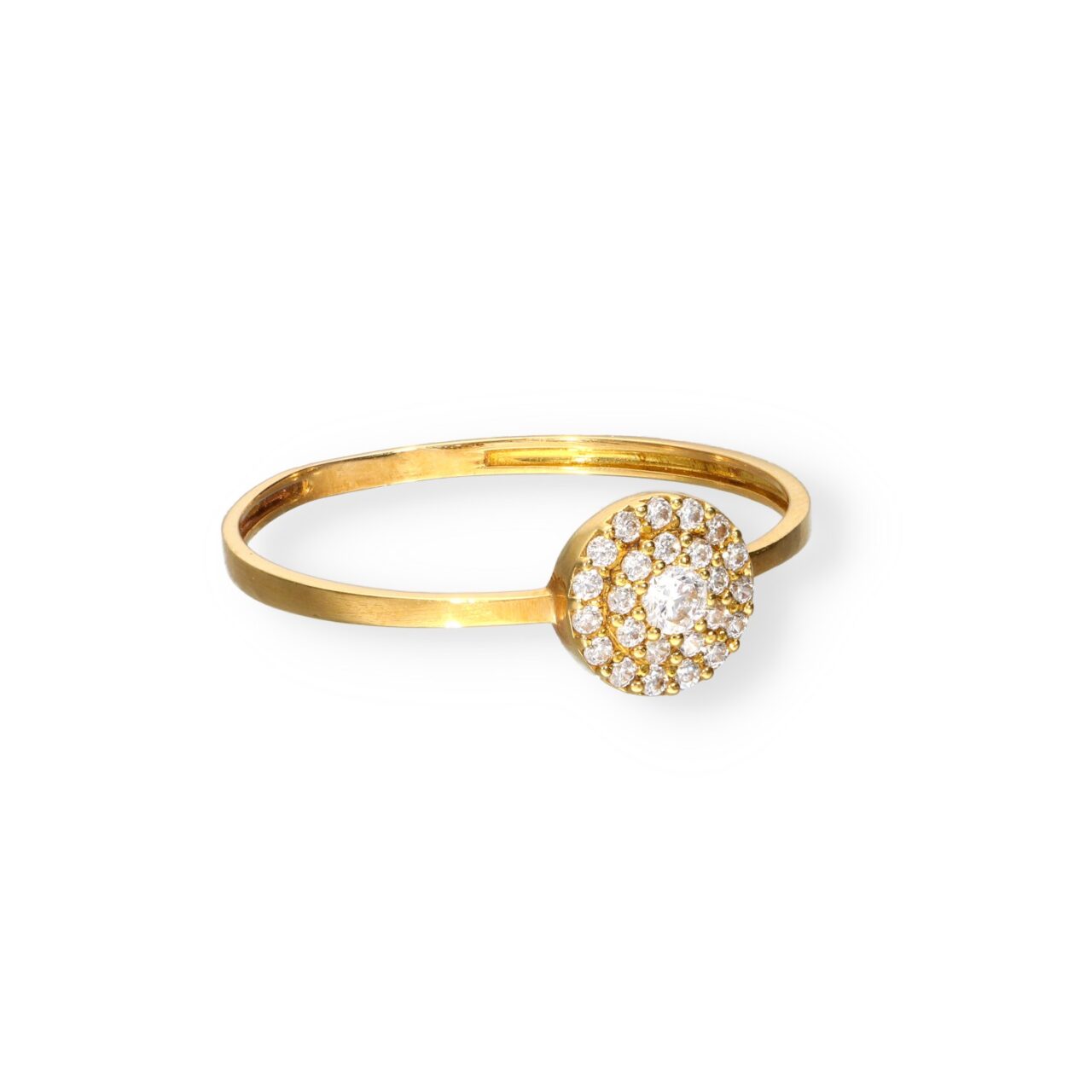 ANILLO CENTRAL CHATÓN CIRCONITAS ORO 18K - Imagen 3