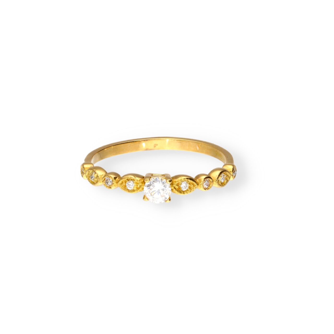 ANILLO SOLITARIO ORO 18K CON CIRCONITAS