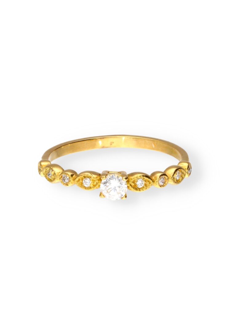 ANILLO SOLITARIO ORO 18K CON CIRCONITAS