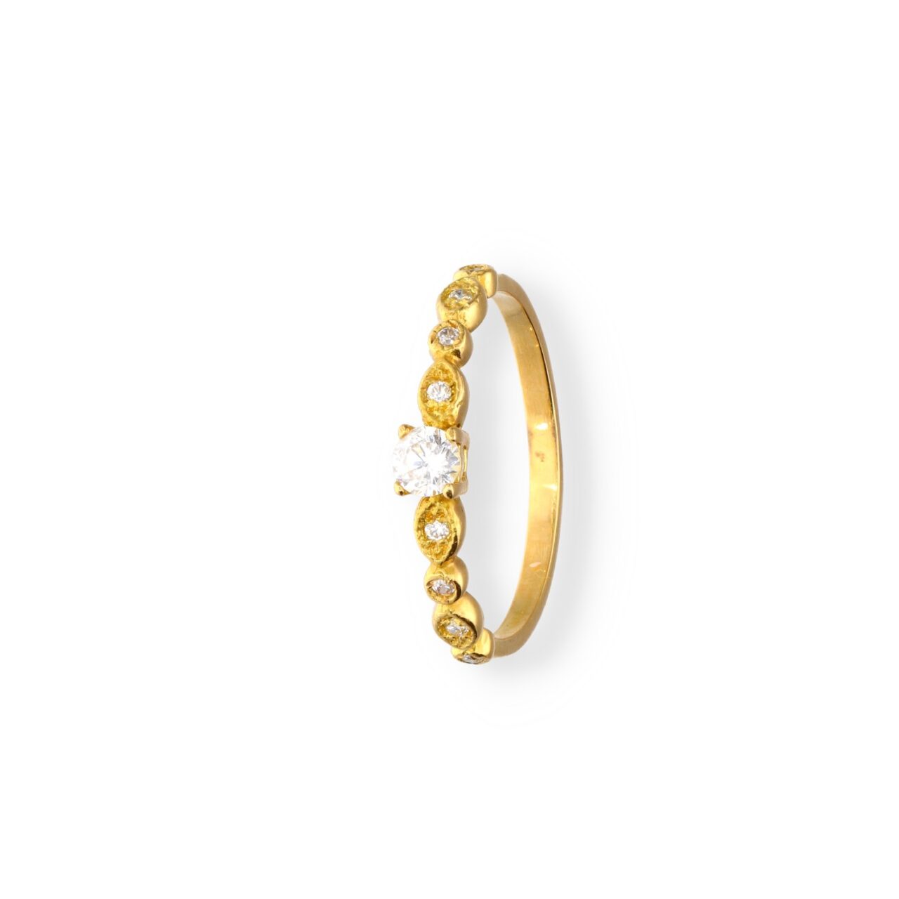 ANILLO SOLITARIO ORO 18K CON CIRCONITAS - Imagen 2