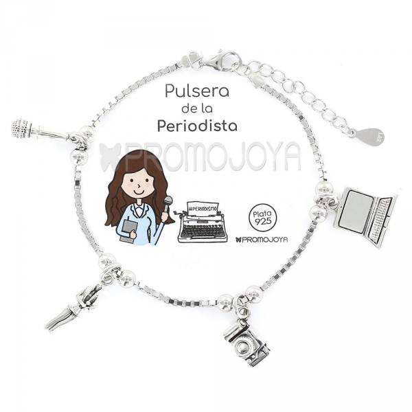 PULSERA ERES LO MAS PERIODISTA PLATA RODIADA