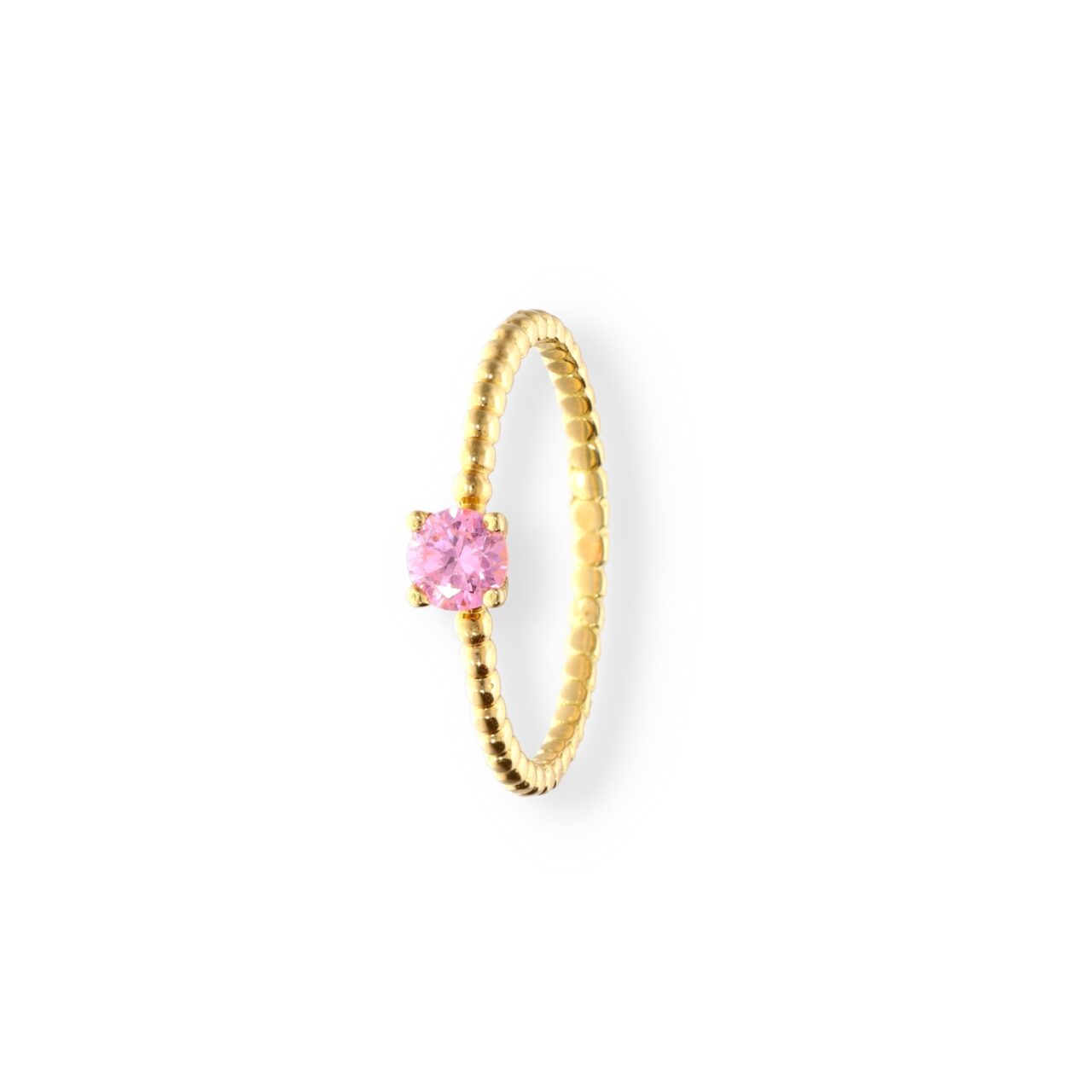 ANILLO ORO 18K CIRCONITA CENTRAL ROSA FRANCIA - Imagen 2